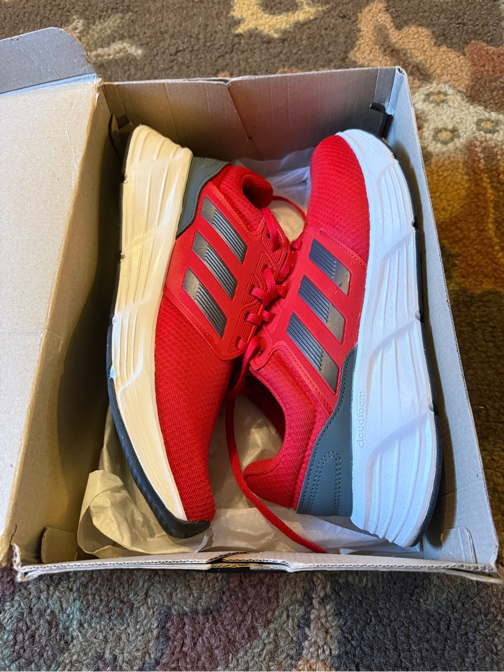 adidas Men's Red and Gray Athletic Running Shoes